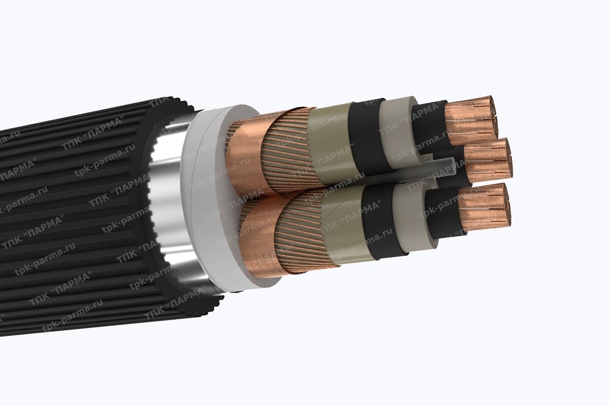 Фотография провода Кабель ПвПу2г 3х300/35 - 10кВ